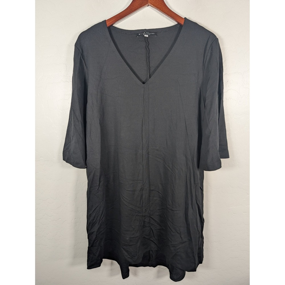 Bryn Walker Dress Womens Small 3/4 Sleeve V Neck Modal Blend Made in USA Minimal